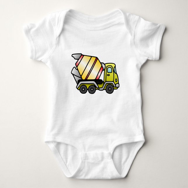 Cement Mixer Truck Baby Bodysuit (Front)