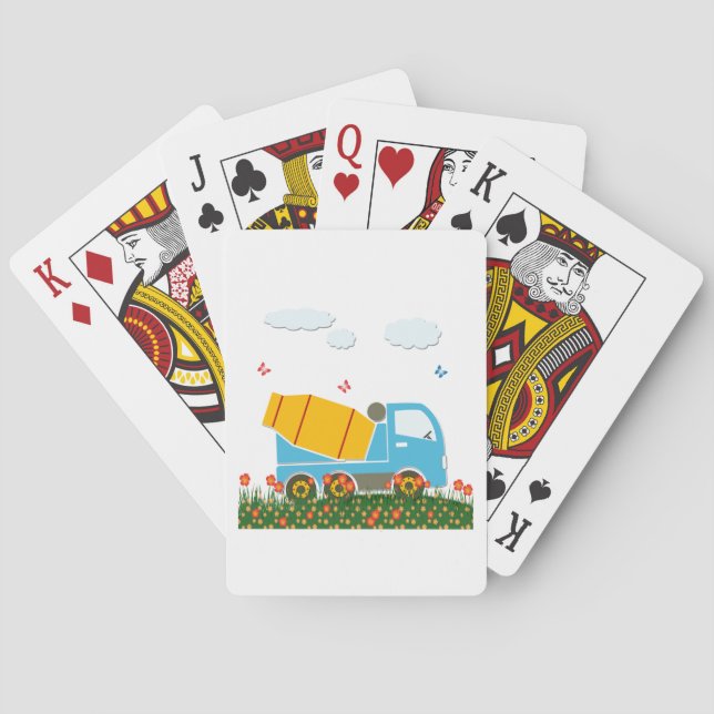 Cement mixer truck poker cards (Back)