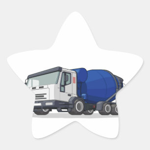 Cement Mixer Truck Star Sticker