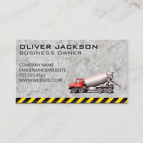 Cement Mixer Vehicle Business Card