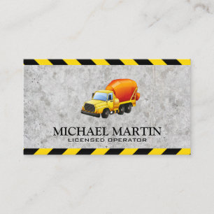 Cement Mixer Vehicle Licensed Operator Business Card