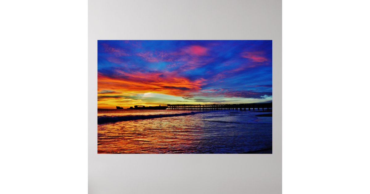 Cement Ship Sunset Poster | Zazzle