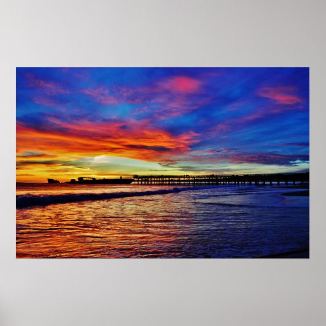 Cement Ship Sunset Poster (Front)