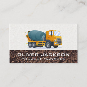 Cement Truck   Blue Collar Construction Business Card