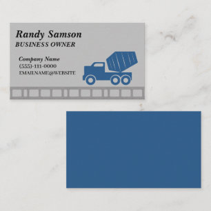 Cement Truck Construction Service Business Card
