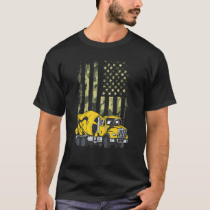Cement Truck Driver Concrete Mixer Camouflage Amer T-Shirt