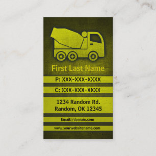 Cement truck grunge custom construction cards