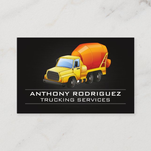 Cement Truck Logo | construction Vehicle Business Card (Front)