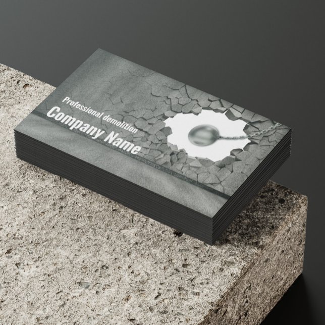 Cement Wall Demolition Works Business Card (Perfect for business)