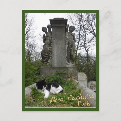 Cemetery Cat with text Postcard