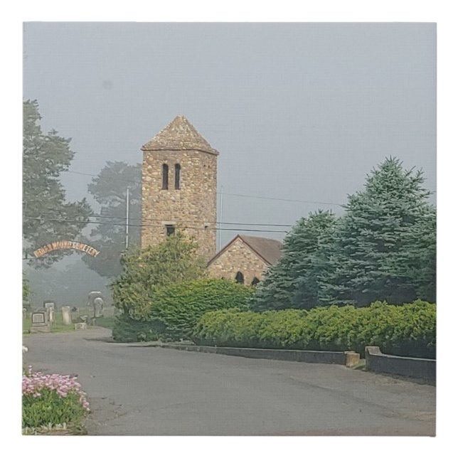 Cemetery Fog Faux Canvas Print (Front)
