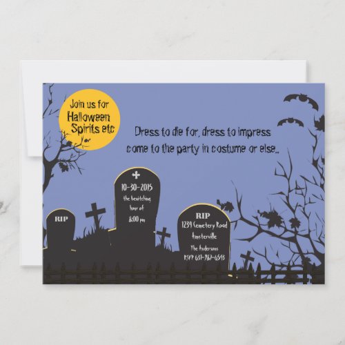 Cemetery Halloween Invitation