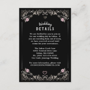 Cemetery Love Matching Wedding Details 3.5x5 Invitation