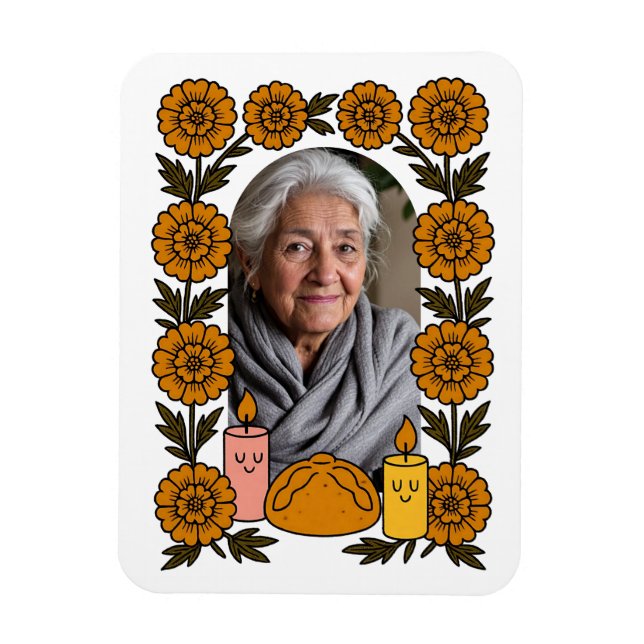 Cempasúchil Ofrenda Altar Día de Muertos Magnet (Vertical)