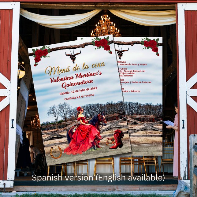 Cena de Mascarada de Quinceañera en el Rancho Menu (Cena de Mascarada de Quinceañera en el Rancho Menu)