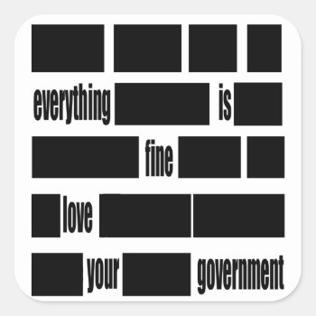 Censorsed Government Message Square Sticker by NetSpeak at Zazzle