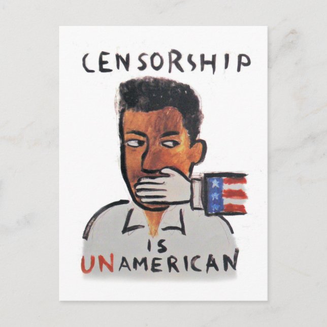 Censorship is UnAmerican Postcard (Front)
