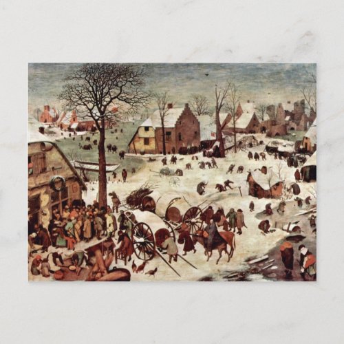 Census At Bethlehem  By Bruegel D  Pieter Postcard