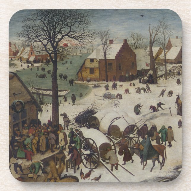 Census at Bethlehem by Pieter Bruegel Coaster (Front)