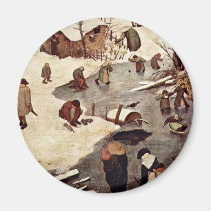 Census At Bethlehem, Detail By Bruegel D. Ä. Piete Magnet
