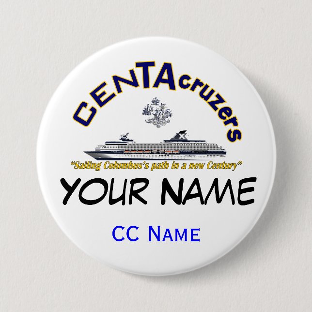 CenTAcruzers Logo Custom Name Tag Button (Front)