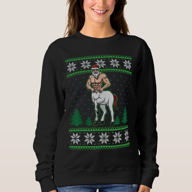 Centaur Greek Mythology  Christmas Santa Claus Hor Sweatshirt (Front)