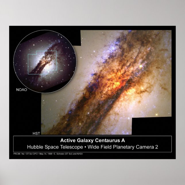 Centaurus A Galaxy Hubble Telescope Poster (Front)