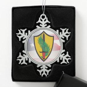 CENTCOM Central Command Snowflake Pewter Christmas Ornament