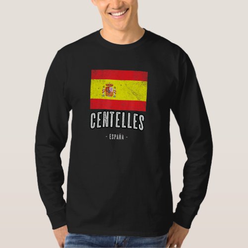 Centelles Spain Es Flag City Bandera Ropa T_Shirt
