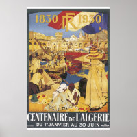 Centenaire de L'Algerie Vintage Travel Poster