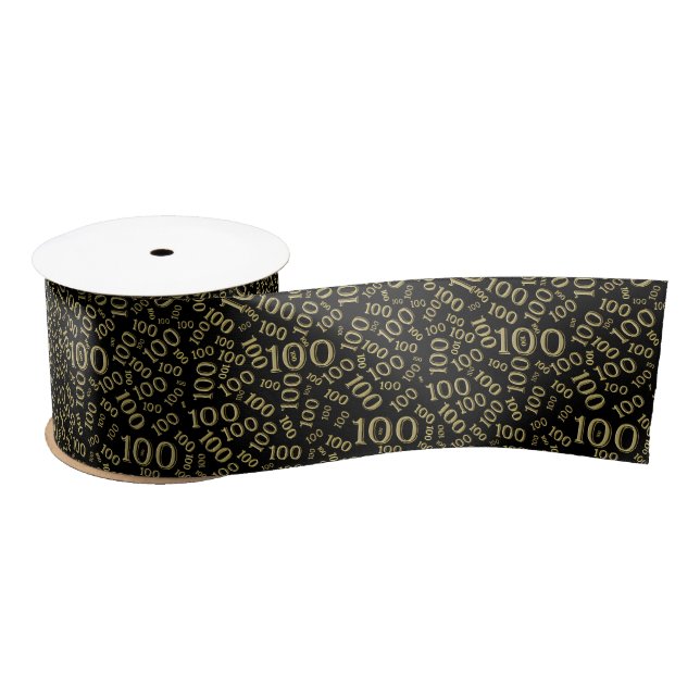 Centenarian 100th Birthday Party Theme Satin Ribbon (Spool)