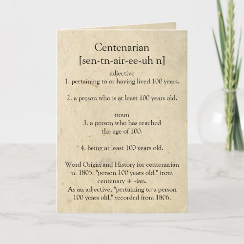 Centenarian Dictionary Meaning Happy 100th