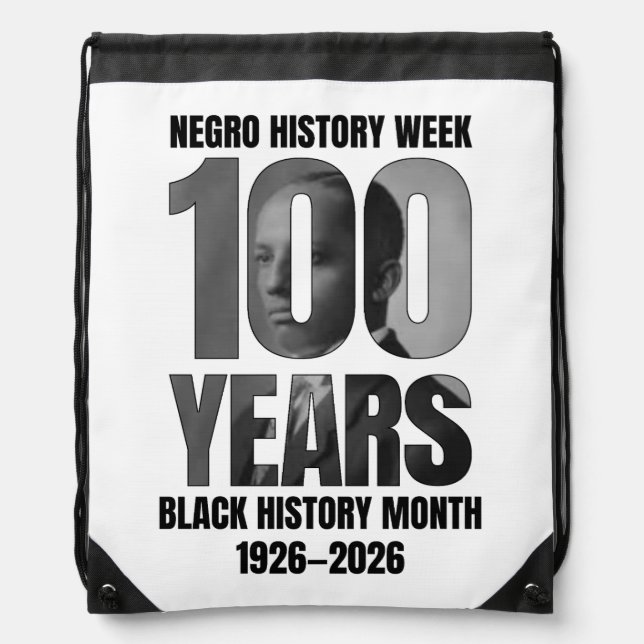 Centennial 100 Years Black HIstory Month Drawstring Bag (Front)