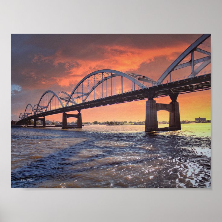 Centennial Bridge Over the Mississippi River Poste Poster | Zazzle