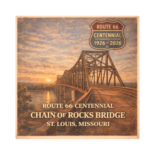 Centennial Chain of Rocks Bridge Metal Print (Front)