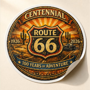 Centennial Highway Journey Retro Graphic Sticker
