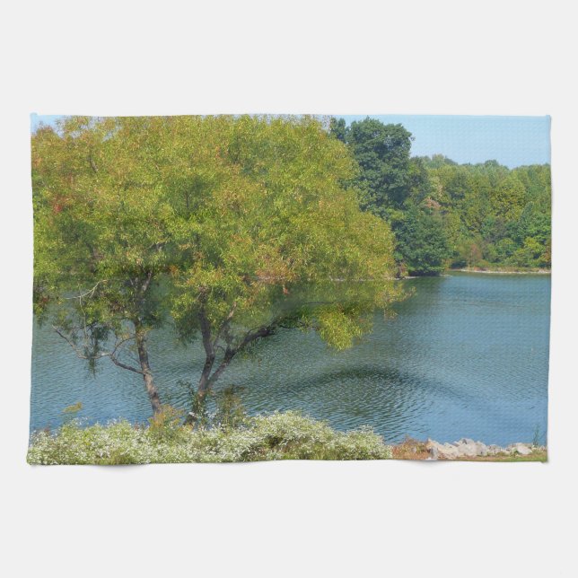 Centennial Lake in Ellicott City Maryland Kitchen Towel (Horizontal)