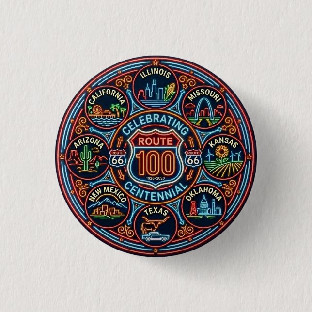 Centennial Mother Road All States Button (Front)
