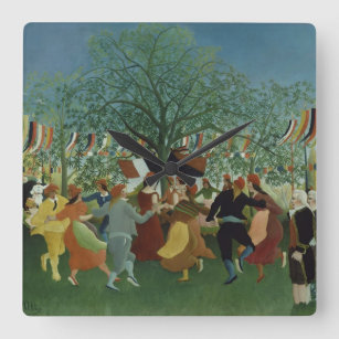 Centennial of Independence by Henri Rousseau Square Wall Clock
