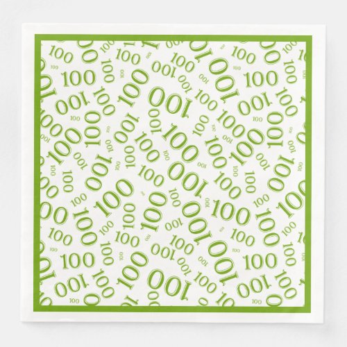 Centennial Random Number Pattern 100 Green Paper Dinner Napkins