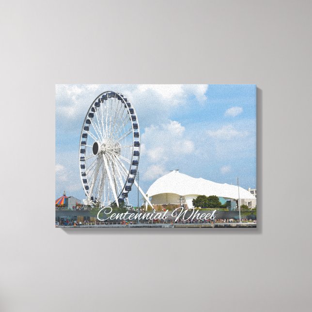 Centennial Wheel Under Cloudy Skies Canvas Art (Front)