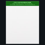 Center Aligned and Monochrome Green Heading of Letterhead<br><div class="desc">Simple and plain texts designs are often easy to understand and remember. Plain texts design heading of letterhead that you can customize to advertise your business or to promote your brand name to customers or clients. Customizable office supply that you can use to build brand name awareness. Design on the...</div>