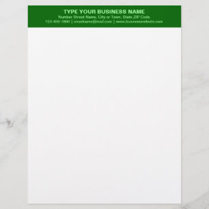 Center Aligned and Monochrome Green Heading of Letterhead