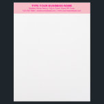 Center Aligned and Monochrome Pink Heading of Letterhead<br><div class="desc">Simple and plain texts designs are often easy to understand and remember. Plain texts design heading of letterhead that you can customize to advertise your business or to promote your brand name to customers or clients. Customizable office supply that you can use to build brand name awareness. Design on the...</div>