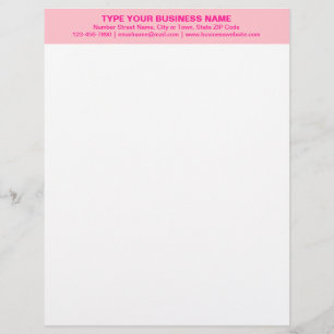 Center Aligned and Monochrome Pink Heading of Letterhead