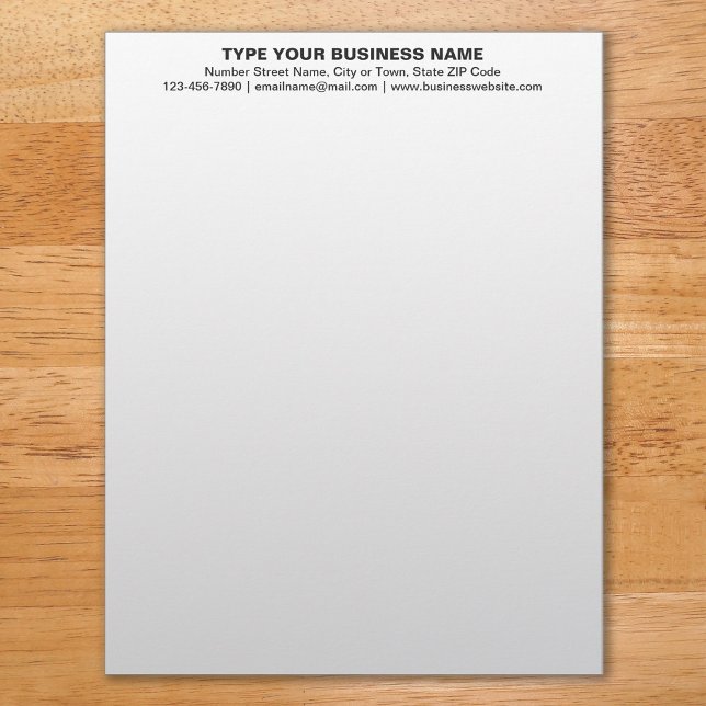 Center Aligned Black Plain Texts Heading of Letterhead (Creator Uploaded)