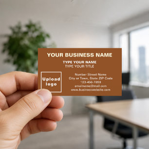 Center-Aligned Brown Business Cards