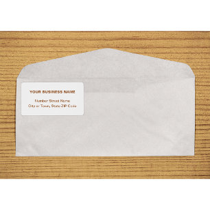 Center Aligned Brown Plain Text Business Shipping Label