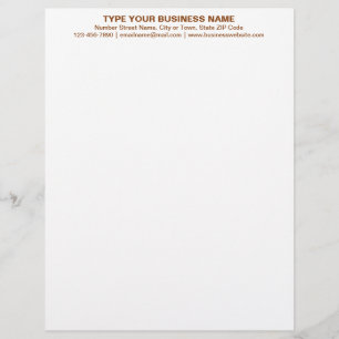 Center Aligned Brown Plain Texts Heading of Letterhead