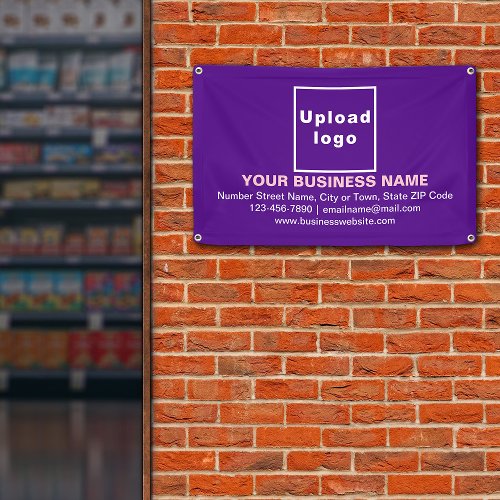 Center Aligned Business Brand on Purple Rectangle Banner